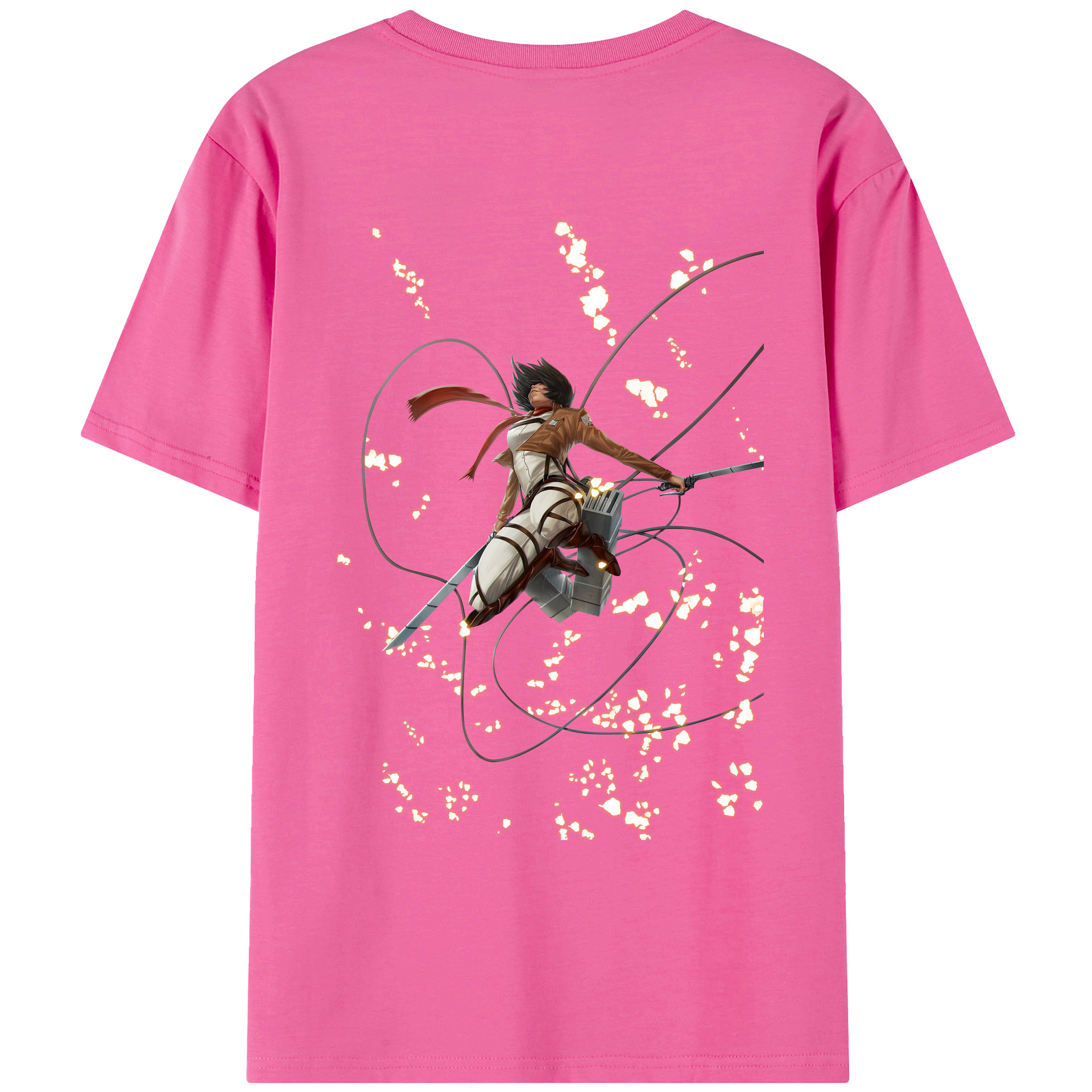 （画像用） 進撃の巨人 ミカサ·アッカーマン Attack on Titan Mikasa Ackerman レディース半袖Tシャツ(バックプリント)